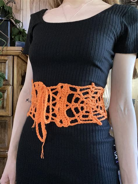 spiderweb sash|spider web belt.